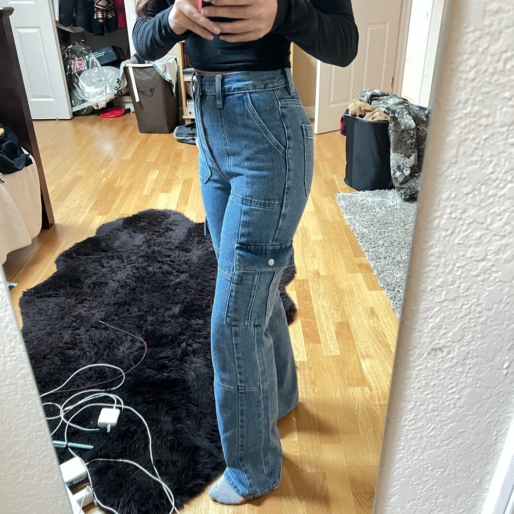 Bootcut flare cargo jeans